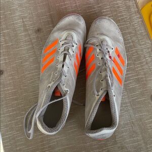 Adidas Gray with Orange Stripes Cleats